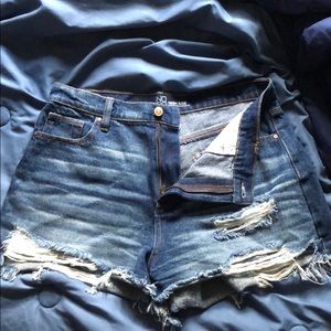 High rise jean shorts